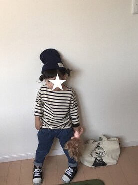 「セントジェームス」｜「アイテム（その他）」を使った、ALICE★さん（キッズ・90cm）の秋コーディネート