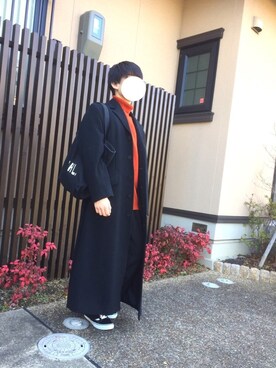 チェスターコートを使った ロングコート 黒 のメンズ人気ファッションコーディネート Wear