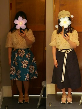 「LILY BROWN（リリーブラウン）のアイテム（帽子）」を使った、しぇりさん（レディース・150cm）の春コーディネート