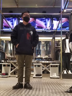 「DIESEL OSAKA」｜utさん（メンズ・160cm）の冬コーディネート