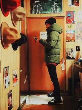 「アイテム（ダウンジャケット/コート）」を使った、MUNEMASAさん（メンズ・160cm・20代）の冬コーディネート