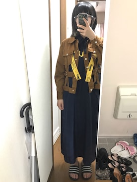 「カットオフ」｜「アイテム（ワンピース/ドレス）」を使った、Asuka🌝さん（レディース・157cm）の夏コーディネート