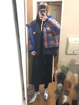 「JW Anderson（ジェイダブリューアンダーソン）のアイテム（ダウンジャケット/コート）」を使った、Asuka🌝さん（レディース・157cm）の冬コーディネート