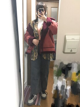 「M.Y.O.B（エム.ワイ.オー.ビー）のアイテム（パンツ）」を使った、Asuka🌝さん（レディース・157cm）の春コーディネート