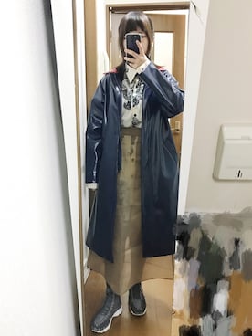 「原宿」｜「アイテム（その他アウター）」を使った、Asuka🌝さん（レディース・157cm）の春コーディネート