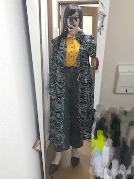 「M.Y.O.B（エム.ワイ.オー.ビー）のアイテム（パンツ）」を使った、Asuka🌝さん（レディース・157cm）の春コーディネート
