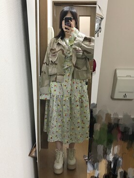 「蛍光カラー」｜「アイテム（ワンピース/ドレス）」を使った、Asuka🌝さん（レディース・157cm）の春コーディネート