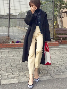 「オーバーコート」｜「アイテム（バレエシューズ）」を使った、iori0319さん（レディース・161cm）の冬コーディネート