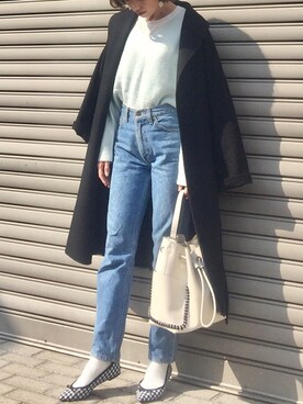 「オーバーコート」｜「アイテム（バレエシューズ）」を使った、iori0319さん（レディース・161cm）の冬コーディネート