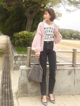 「メゾン キツネ(MAISON KITSUNE)」｜「アイテム（バレエシューズ）」を使った、iori0319さん（レディース・161cm）の春コーディネート
