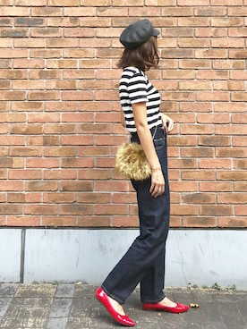 「フレンチカジュアル」｜「アイテム（キャスケット）」を使った、iori0319さん（レディース・161cm）の秋コーディネート