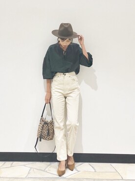 「GLOBAL WORK（グローバルワーク）のフェルトロングブリムハット/705078（ハット）」を使った、iori0319さん（レディース・161cm）の秋コーディネート