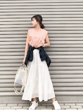 「PT（ピーティ）のアイテム（ブレスレット）」を使った、iori0319さん（レディース・161cm）の夏コーディネート