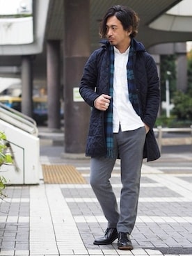 「LAVENHAM（ラベンハム）のアイテム（その他アウター）」を使った、JOURNAL STANDARD ルミネ大宮店 スタッフ Aさん（メンズ・171cm）の冬コーディネート