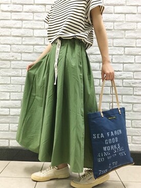 「SUPERGA（スペルガ）のアイテム」を使った、OLD BETTY'Sさん（レディース・163cm）の夏コーディネート