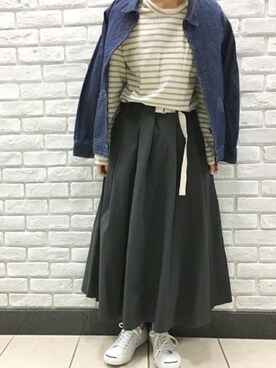 「ジャックパーセル」｜「アイテム（デニムジャケット）」を使った、OLD BETTY'Sさん（レディース・164cm）の秋コーディネート