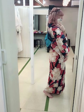 「kimono」｜「アイテム（浴衣）」を使った、小爱AIRA_さん（レディース・165cm）の夏コーディネート