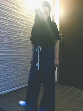 「SLY（スライ）のWOOLベレー帽（ハンチング/ベレー帽）」を使った、Haru さん（レディース・151cm）の夏コーディネート