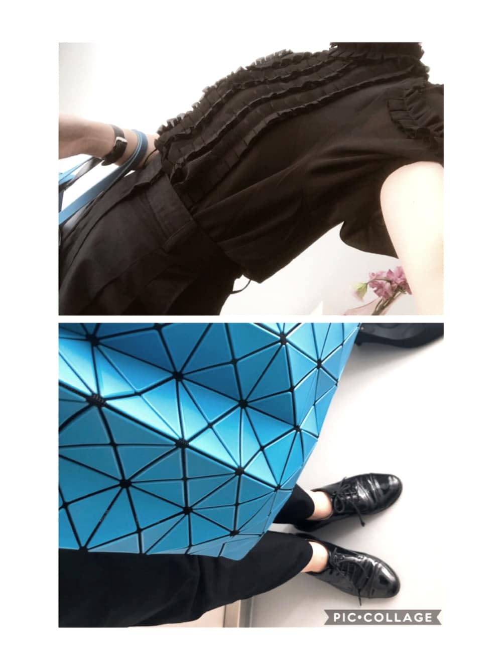 「SLY、きれいめカジュアル、オールブラック、カラス族、ISSEY MIYAKE、baobao」｜「Daniel Wellingtonの【Daniel Wellington】DAPPER 38mm（アナログ腕時計、ブラック系）」を使った、Haru さん（レディース・151cm）の夏コーディネートの1枚目の写真