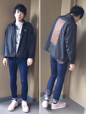 「アイテム（ブルゾン）」を使った、中瀬敦さん（メンズ・188cm・30代）の春コーディネート