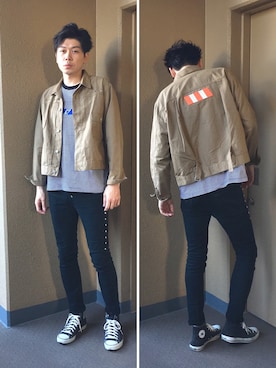 「アイテム（ブルゾン）」を使った、中瀬敦さん（メンズ・188cm・30代）の夏コーディネート