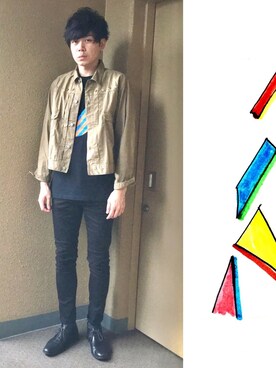 「アイテム（ブルゾン）」を使った、中瀬敦さん（メンズ・188cm・30代）の秋コーディネート