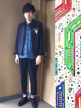 「アイテム（ブルゾン）」を使った、中瀬敦さん（メンズ・188cm・30代）の秋コーディネート
