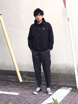 「アイテム（ブルゾン）」を使った、中瀬敦さん（メンズ・188cm・30代）の冬コーディネート