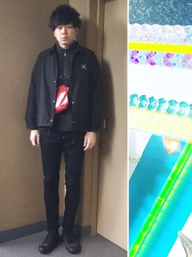「アイテム（ブルゾン）」を使った、中瀬敦さん（メンズ・188cm・30代）の冬コーディネート