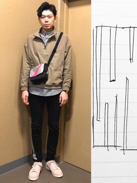 「アイテム（ブルゾン）」を使った、中瀬敦さん（メンズ・188cm・30代）の秋コーディネート