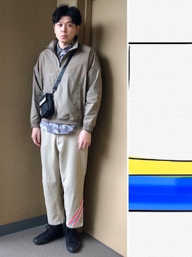 「アイテム（ブルゾン）」を使った、中瀬敦さん（メンズ・188cm・30代）の春コーディネート