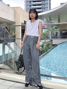 「TOGA PULLA（トーガ　プルラ）のアイテム」を使った、太元🤍🇹🇼さん（レディース・161cm）の夏コーディネート