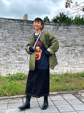「Taiwan」｜「アイテム（ノーカラージャケット）」を使った、太元🤍🇹🇼さん（レディース・161cm）の冬コーディネート