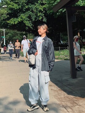 「ミニスカート」｜「アイテム（チノパンツ）」を使った、太元🤍🇹🇼さん（レディース・161cm）の春コーディネート