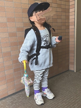 「MIKI HOUSE（ミキハウス）のアイテム（スウェット）」を使った、aoaoさん（キッズ・90cm）の冬コーディネート