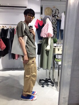 「CLOT（クロット）のアイテム（パンツ）」を使った、李承旻さん（メンズ・176cm）の秋コーディネート