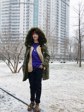 ZARA モッズコート カーキ ファー付きモッズコート ZARA コート