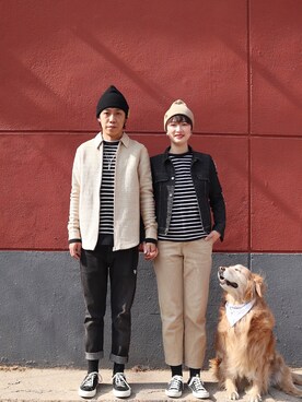 「5cm（ファイブシーエム）のアイテム」を使った、大米放点盐さん（レディース・168cm）の冬コーディネート