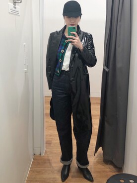 「アイテム（マウンテンパーカー）」を使った、大米放点盐さん（レディース・168cm）の冬コーディネート