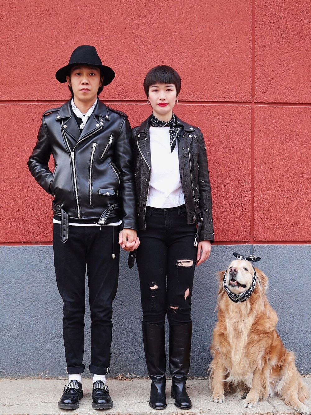 「China、STYLE」｜「SAINT LAURENT PARISのアイテム（ライダースジャケット、ブラック系）」を使った、大米放点盐さん（レディース・168cm）の春コーディネートの1枚目の写真