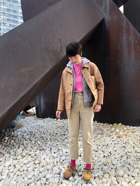 「UNIQLO（ユニクロ）のアイテム（スタジャン）」を使った、大米放点盐さん（レディース・168cm）の春コーディネート