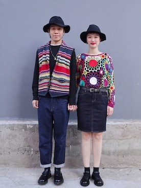 「アイテム（モカシン/デッキシューズ）」を使った、大米放点盐さん（レディース・168cm）の春コーディネート