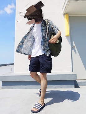 「adidas Originals（アディダスオリジナルス）のアイテム（サンダル）」を使った、ltdさん（メンズ・165cm）の夏コーディネート