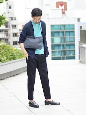 「PORTER（ポーター）のアイテム（バッグ）」を使った、松木さん（メンズ・181cm）の春コーディネート