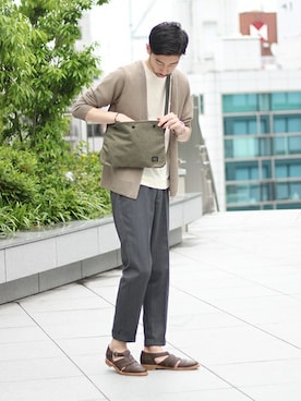 「Champion（チャンピオン）のアイテム（Tシャツ/カットソー）」を使った、松木さん（メンズ・181cm）の夏コーディネート