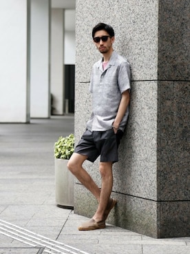 「EDIFICE LA BOUCLE（エディフィスラブークル）のアイテム」を使った、松木さん（メンズ・181cm）の夏コーディネート