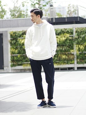 「Champion」｜松木さん（メンズ・181cm）の夏コーディネート