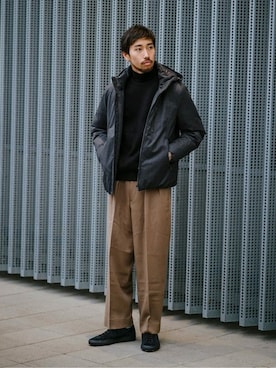 「COMMON PROJECTS（コモンプロジェクト）のアイテム」を使った、松木さん（メンズ・181cm）の冬コーディネート