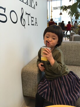 「UNIQLO（ユニクロ）のアイテム（その他）」を使った、akinase6さん（キッズ・100cm）の秋コーディネート
