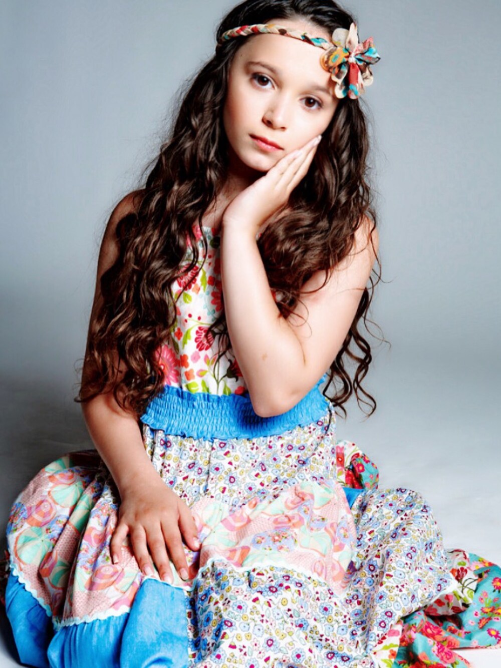 「bohochic、boho、flower、floral、maxi、dress、summer」｜「Matilda Janeのアイテム（ワンピース、その他）」を使った、Ava Breezeさん（レディース・140cm）の冬コーディネートの1枚目の写真
